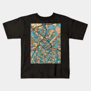 Charlotte Map Pattern in Mid Century Pastel Kids T-Shirt